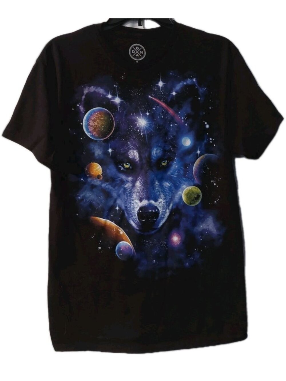 Dom Mens T Shirt Size Medium Wolf Space Short Sleeve Black Wolve